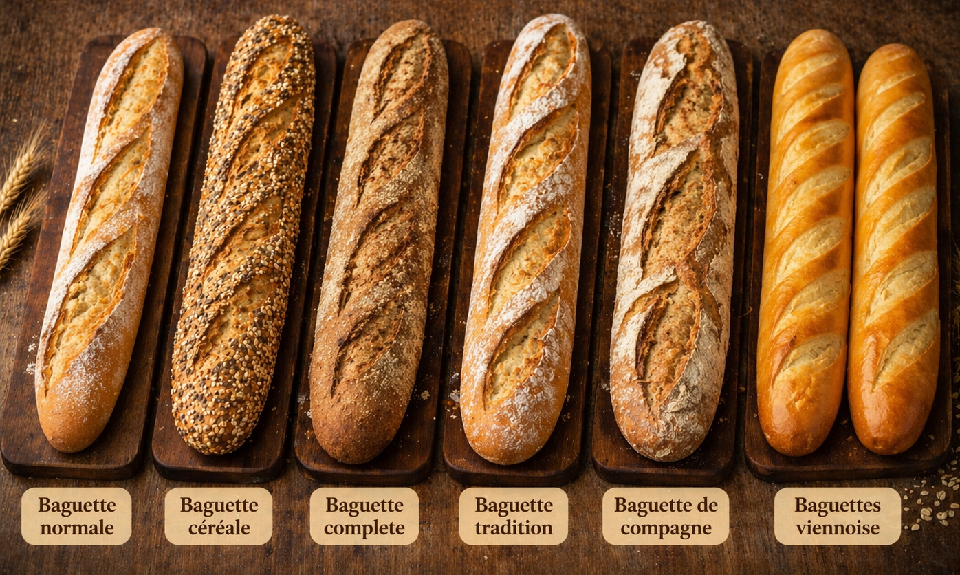 An assortment of Fournil baguettes